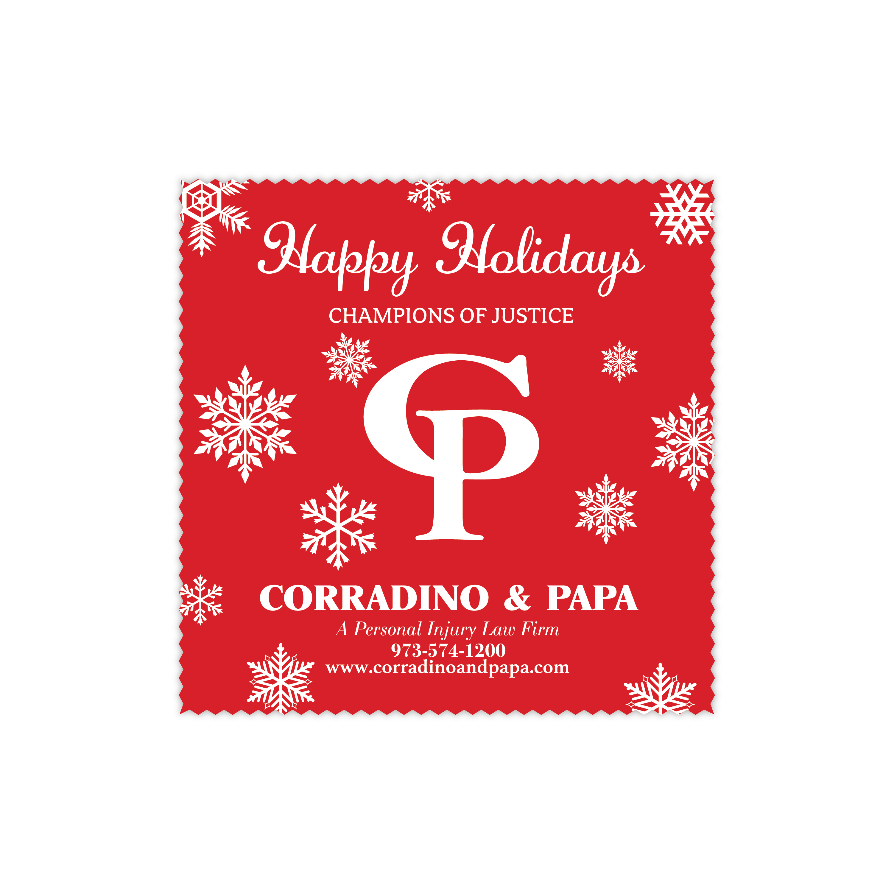Corradino & Papa Law Firm Holiday Giveaway Cloth