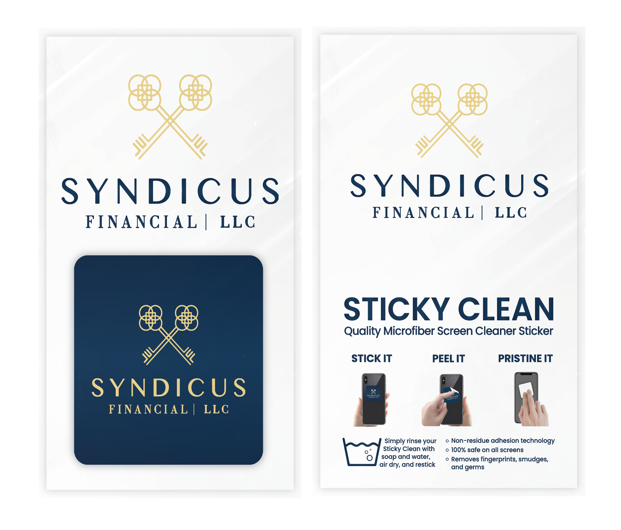 Syndicus Custom Microfiber Screen Cleaner Sticker by Pristine Screens