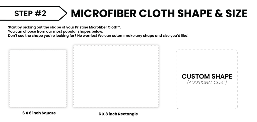 Custom Microfiber Cloth Designing Step 2 - Choose Your Custom Size Cloth