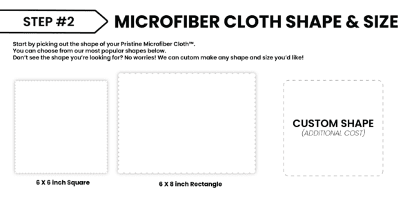 Custom Microfiber Cloth Designing Step 2 - Choose Your Custom Size Cloth